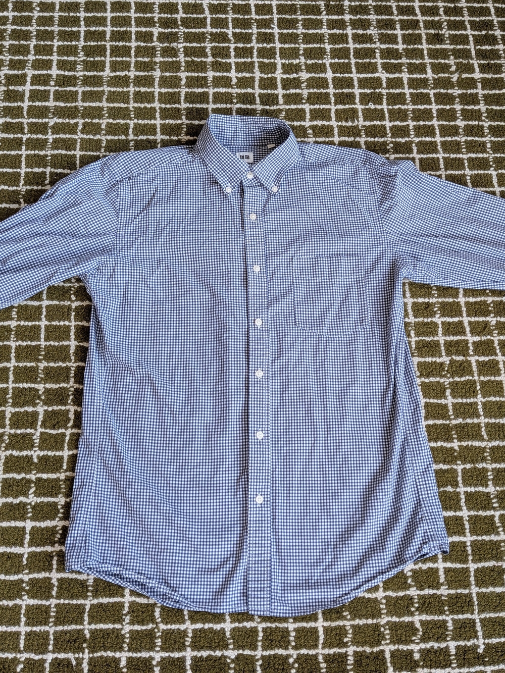 Uniqlo Blue Gingham Button-Down Shirt